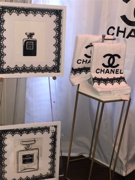 pink chanel bathroom set|Chanel inspired bathroom set.